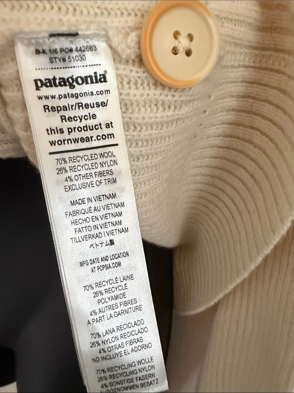 Patagonia Recycled Wool Blend Cardigan